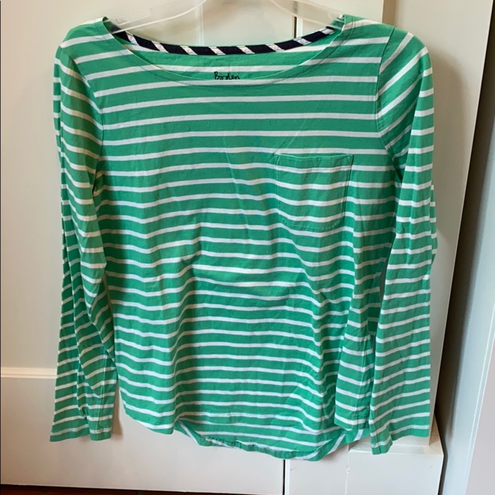 Boden boat-neck cotton long sleeve